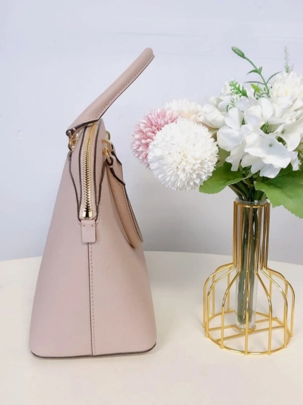 MICHAELs KORS Emmy Large Saffiano Leather Dome Satchel IN BALLET. NWOT